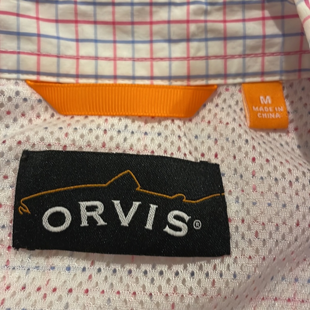 Orvis SS Tech LS Shirt White/Blue/Pink Medium - Picture 8 of 15